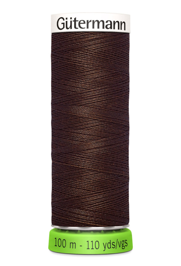 Mørk brun sytråd - Recycled / genanvendt - 100 meter