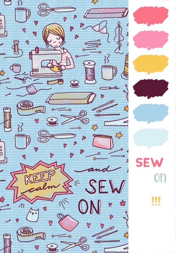 Sew on and keep calm/bare sy videre - lillestoff GOTS/økologisk bomuld - Image 4