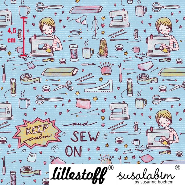 Sew on and keep calm/bare sy videre - lillestoff GOTS/økologisk bomuld - Image 3