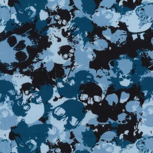 Blå dødningehoveder/skulls camouflage - 100% fastvævet bomuld/poplin