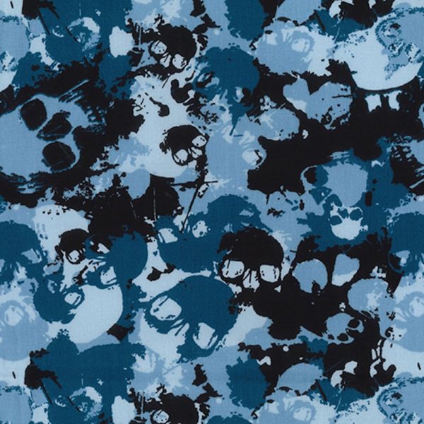 Blå dødningehoveder/skulls camouflage - 100% fastvævet bomuld/poplin