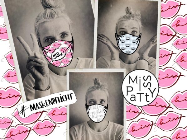 Miss Patty masker/mundbind - lillestoff GOTS/økologisk bomuld - rapport ca. 75 x 142 cm (9 paneler) - Image 2