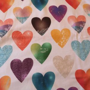 Valentins hjerter - økologisk bomuldsjersey